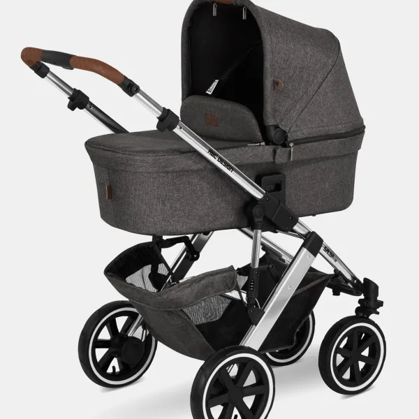 ABC Design Salsa 4 Air – Kombi-Kinderwagen – 2-in-1-Set mit. Sportsitz und Babywanne – Asphalt – Kollektion 2021 in Kollektion 2021 – Ansicht 1