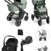 ABC Design Salsa 5 Air 4-in-1-Komplettset Kinderwagen mit. Maxi-Cosi Coral Slide Pro, Familyfix Slide Pro und Zubehör in Pine – Ansicht 1