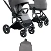 Avionaut Sirius 2 – Kombikinderwagen 2-in-1 mit PU-Rädern in Grey – Ansicht 1