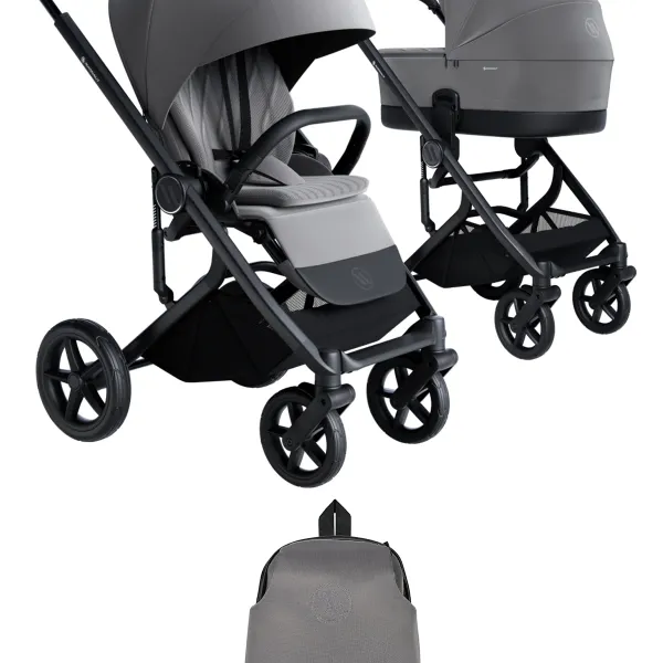 Avionaut Sirius 2 – Kombikinderwagen 2-in-1 mit PU-Rädern in Grey – Ansicht 1