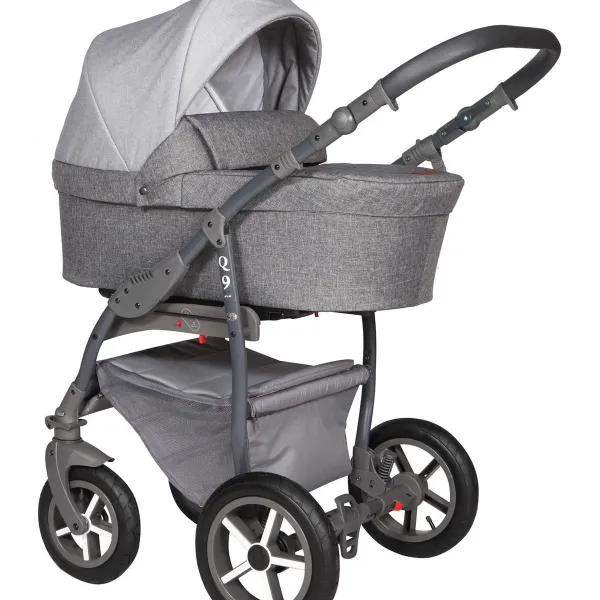 Baby Merc Q9 – Kombi-Kinderwagen – Bundle 2in1 in Grau – Ansicht 1