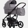Bebetto Luca Kombi-Kinderwagen 3-in-1-Set mit. Avionaut Cosmo Babyschale und Zubehörpaket XXL in Hellgrau Braune Griffe – Ansicht 1