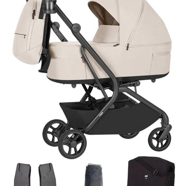 Carrello Magia CRL-6655 – 2in1 Kombikinderwagen mit faltbarer Babywanne mit. Zubehörpaket in Ausführung 1 – Ansicht 1