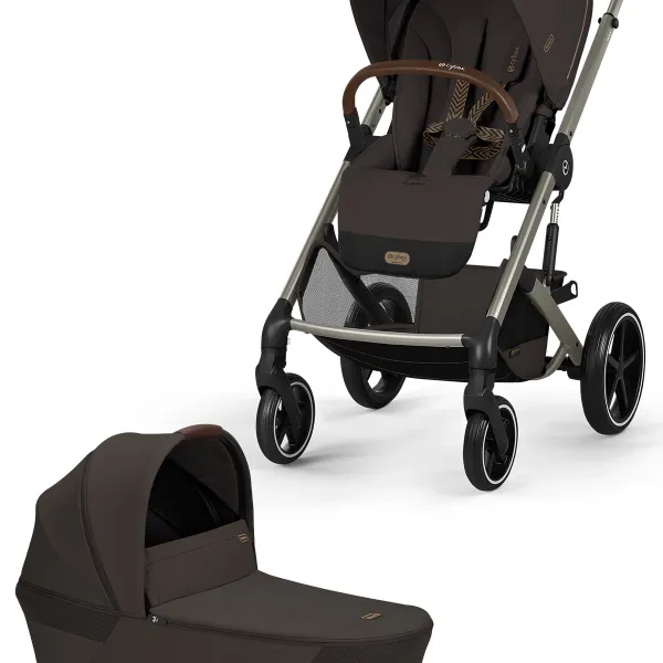 Cybex Balios S Lux mit Fold Cot – Kombi-Kinderwagen 2-in-1-Set in Chocolate Brown – Ansicht 1