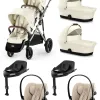 Cybex Gazelle S 4-in-1-Komplettset Zwillingskinderwagen mit. 2× Cloud G3 i-Size Plus Babyschalen und 2× Base G3 in Seashell Beige – Ansicht 1