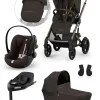 Cybex Talos S Lux mit Fold Cot 4-in-1-Komplettset Kinderwagen mit. Cloud G3 i-Size Plus Babyschale und Base G3 in Chocolate Brown – Ansicht 1