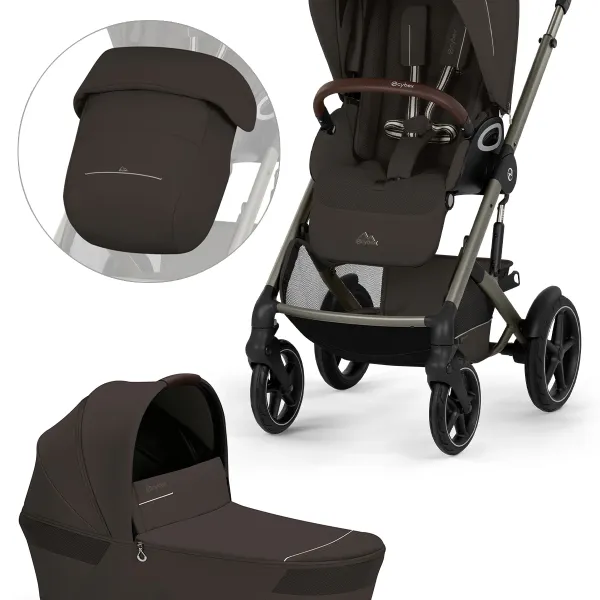 Cybex Talos S Lux mit Fold Cot – Kombi-Kinderwagen 2-in-1-Set in Chocolate Brown – Ansicht 1