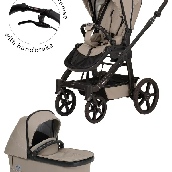 Hartan Rock IT Outdoor – Kinderwagen 2-in-1-Set mit. Babywanne Premium mit Handbremse in Sand – Ansicht 1