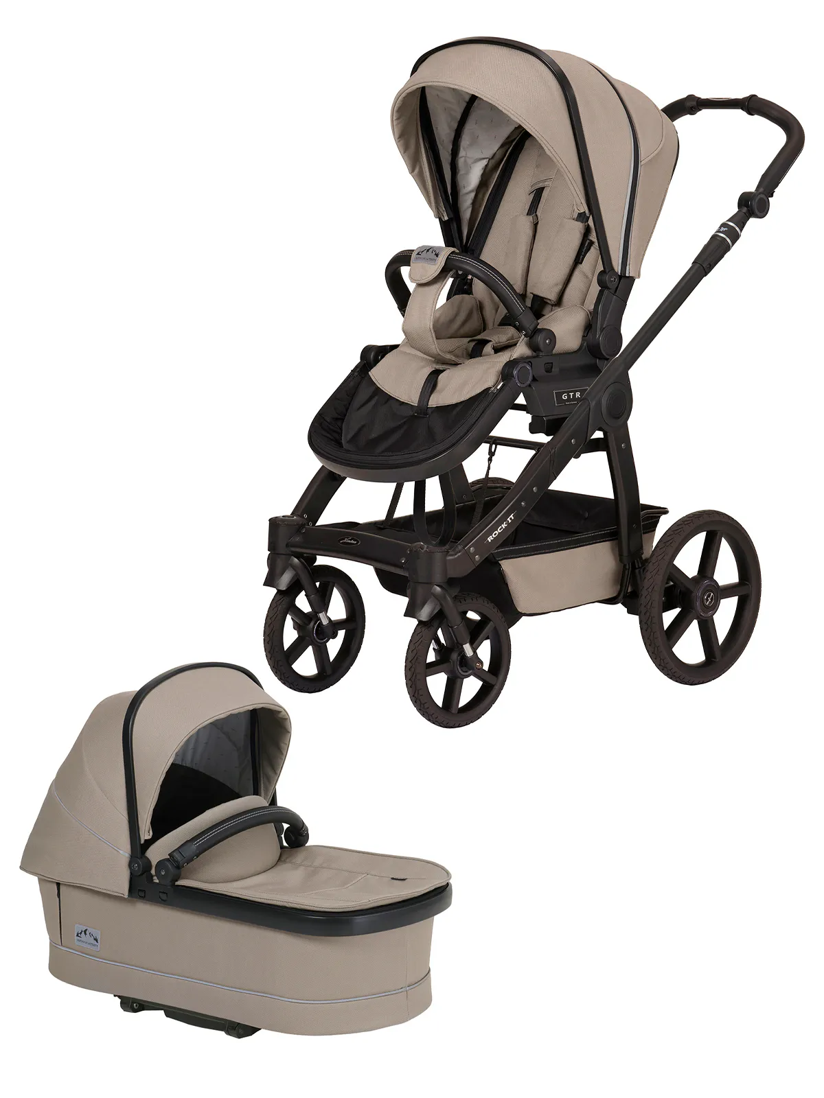Hartan Rock IT Outdoor – Kinderwagen 2-in-1-Set mit. Babywanne Premium in Sand – Ansicht 1
