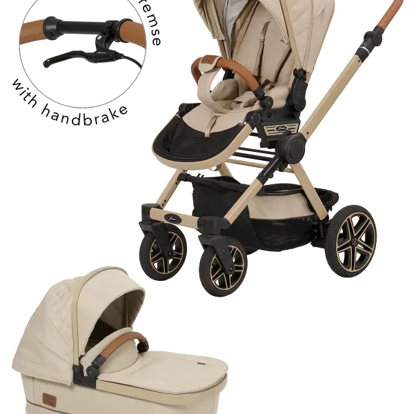 Hartan T2 City Selection – Kinderwagen 2-in-1-Set mit. Babywanne Premium mit Handbremse in Peanut – Ansicht 1