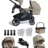Joie Versiti 4-in-1-Komplettset – Geschwisterwagen mit. Ramble XL, Zusätzlicher Sportsitz, i-Level Pro, i-Base Encore und Zubehör in Sandstone – Ansicht 1