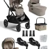 Joie Versiti All-in-One Paket Kombi-Kinderwagen – mit Ramble XL, i-Level Pro, 2 × i-Base Encore und Zubehör in Sandstone – Ansicht 1