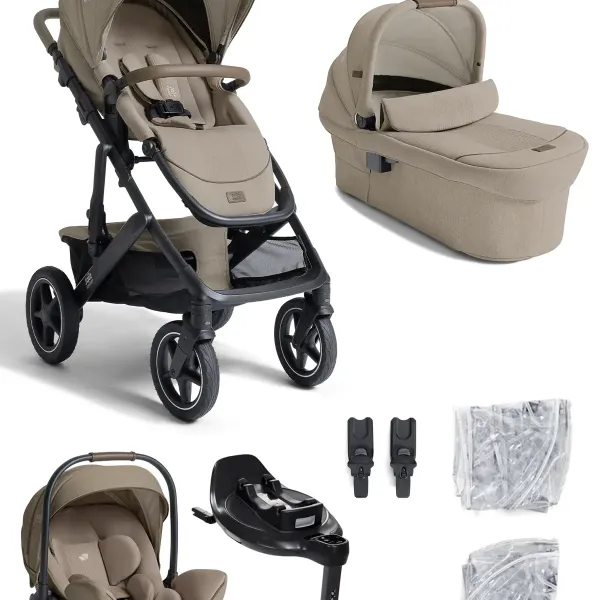 Joie Vinca 4-in-1-Komplettset Kombi-Kinderwagen – mit Ramble XL, i-Level Pro, i-Base Encore und Zubehör in Sandstone – Ansicht 1