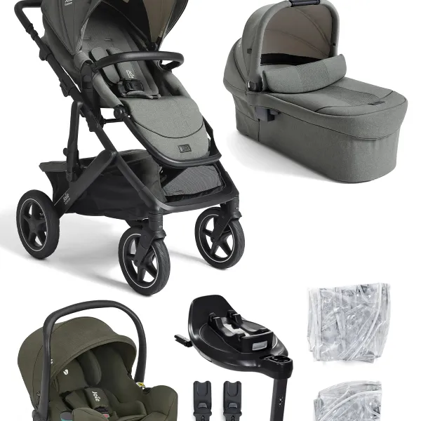 Joie Vinca 4-in-1-Komplettset Kombi-Kinderwagen – mit Ramble XL, i-Snug 2, I-Base Encore und Zubehör in Evergreen – Ansicht 1