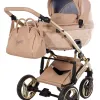 Junama Candy V3 Premium – Kombi-Kinderwagen – Set 3 in 1 – mit. Sportsitz, Babywanne und Babyschale Junama Cosmo in Beige – Ansicht 1