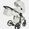 Junama Diamond – Fluo Individual V3 – Kombi-Kinderwagen – 2-in-1-Set – mit. Sportsitz und Babywanne in White/Silver – Ansicht 1