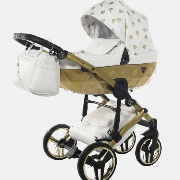 Junama Glow – Kombi-Kinderwagen – 02 Weiß-Gold- 2-in-1-Set in 02 Weiß-Gold- Set 2in1 – Ansicht 1