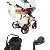 Junama Hand Craft 4-in-1-Komplettset Kinderwagen mit. Maxi-Cosi Coral Slide Pro und Familyfix Slide Pro in White/Copper – Ansicht 1