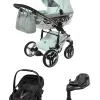 Junama Hand Craft Glitter 4-in-1-Komplettset Kinderwagen mit. Maxi-Cosi Coral Slide Pro und Familyfix Slide Pro in Mint – Ansicht 1