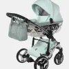 Junama Hand Craft Glitter – Kombi-Kinderwagen – 2-in-1-Set – mit. Sportaufsatz und Babywanne in Mint – Ansicht 1