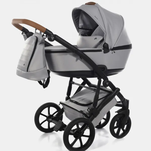 Junama Space Kombi-Kinderwagen – 3-in-1-Set mit. Junama Cosmo Babyschale in Hellgrau – Ansicht 1