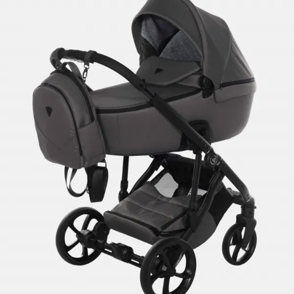 Junama Termo V3 Kombi Kinderwagnen – 2-in-1-Set mit. XXL Zubehörpaket in Farbe Graphite – Ansicht 1