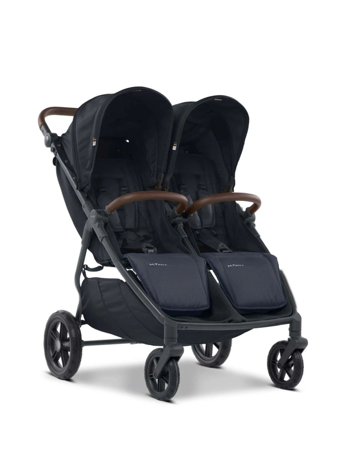 Mast M.Twin x – Zwillingssportwagen mit verstellbarem Schiebegriff und HP Wheels in Dark Grey – Ansicht 1