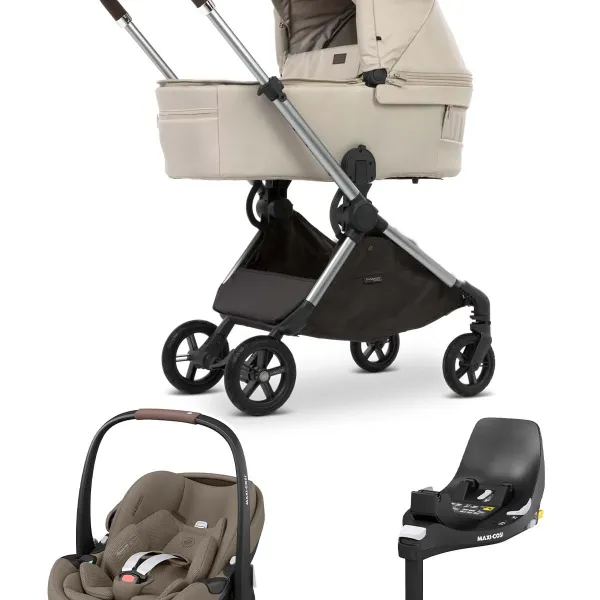 MAST Swiss Design M.6x – Kombikinderwagen – 4-in-1-Set mit. Maxi-Cosi Pebble 360 Pro V2 und Familyfix 360 in Lion – Ansicht 1