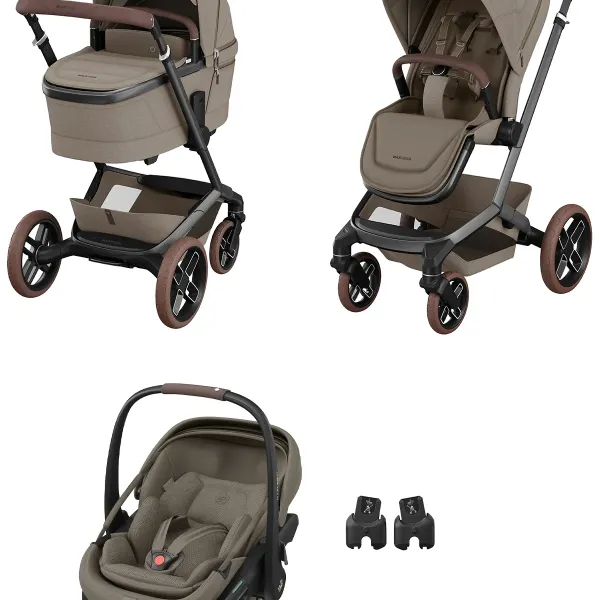 Maxi-Cosi Fame 3-in-1-Komplettset Kombi-Kinderwagen mit. Coral Slide Pro – Twillic in Truffle – Ansicht 1