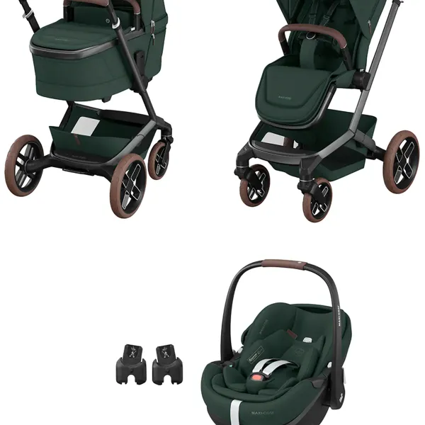 Maxi-Cosi Fame Premium 3-in-1-Komplettset mit. Pebble 360 Pro V2 Babyschale – Twillic in Green – Ansicht 1
