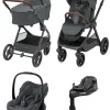 Maxi-Cosi Oxford Plus 4-in-1-Komplettset Kinderwagen mit. Pebble Slide Pro und Familyfix Slide Pro – Twillic in Graphite – Ansicht 1