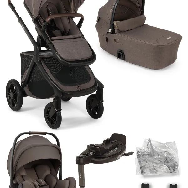 Nuna Demi Icon 4-in-1-Komplettset Kombi-Kinderwagen mit. Demi Next Babywanne, Arra Flex und Base Curv in Chestnut – Ansicht 1