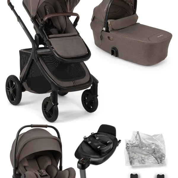 Nuna Demi Icon 4-in-1-Komplettset Kombi-Kinderwagen mit. Demi Next Babywanne, Arra Flex und Base Next in Chestnut – Ansicht 1