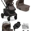 Nuna Demi Icon 4-in-1-Komplettset Kombi-Kinderwagen mit. Demi Next Babywanne, Pipa Next und Base Next in Chestnut – Ansicht 1