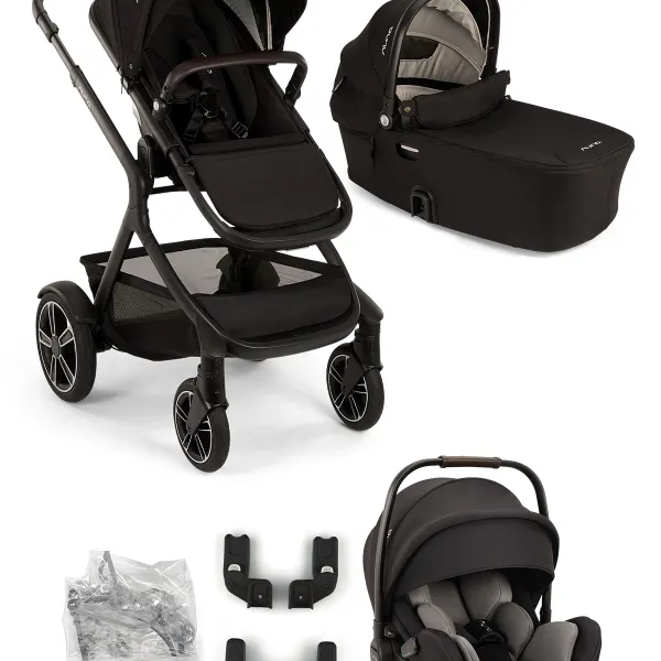 Nuna Demi Next 3-in-1-Komplettset Kombi-Kinderwagen mit. Arra Flex – Caviar in Caviar – Ansicht 1