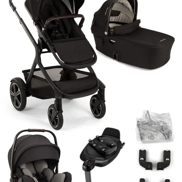 Nuna Demi Next 4-in-1-Komplettset Kombi-Kinderwagen mit. Arra Flex und Base Next – Caviar in Caviar – Ansicht 1