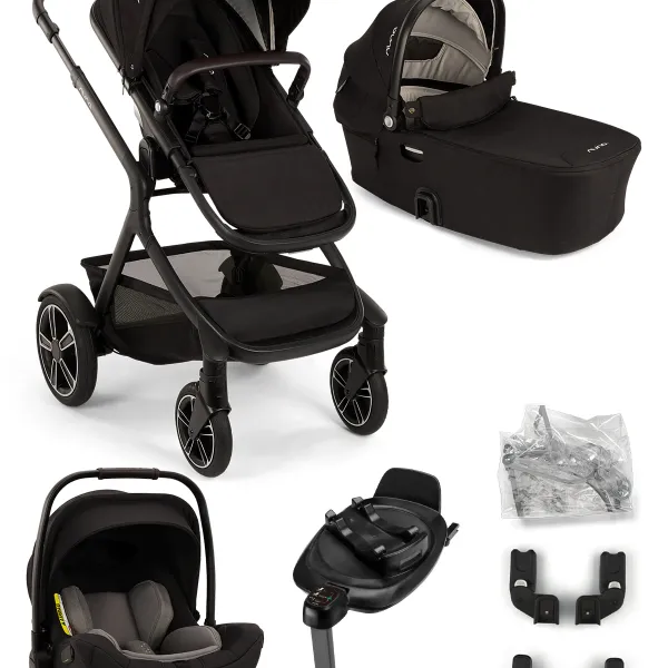 Nuna Demi Next 4-in-1-Komplettset Kombi-Kinderwagen mit. Pipa Next und Base Next – Caviar in Caviar – Ansicht 1