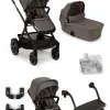 Nuna Demi Next – Geschwister-Kinderwagen mit. Babywanne, Geschwistersitz in und Rider Board – Thunder – Ansicht 1