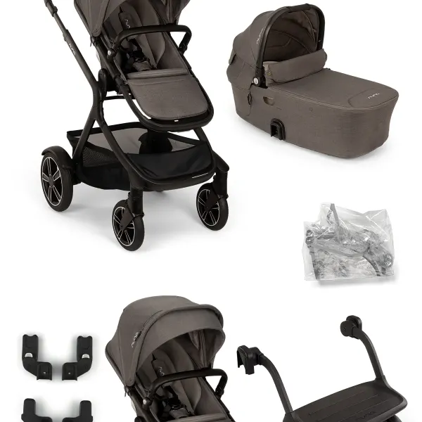 Nuna Demi Next – Geschwister-Kinderwagen mit. Babywanne, Geschwistersitz in und Rider Board – Thunder – Ansicht 1