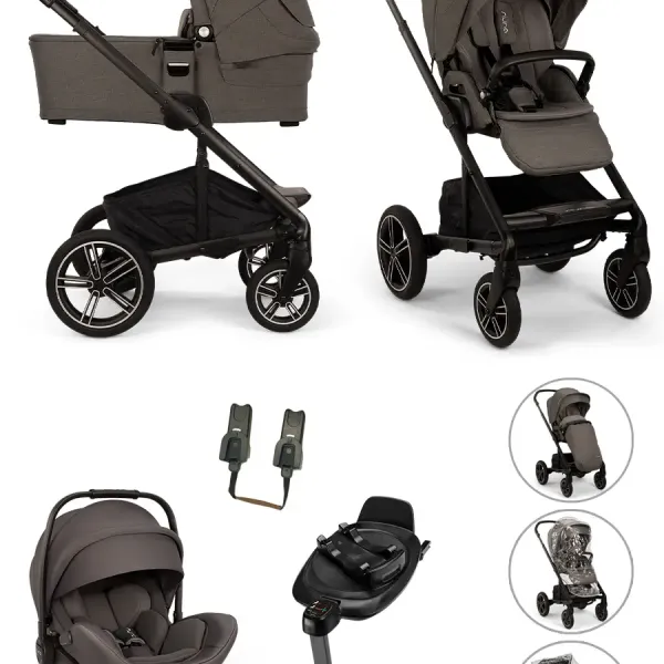 Nuna Mixx Next – Kombi-Kinderwagen – 4-in-1-Set mit. Nuna Arra Flex und Base Next System in Thunder – Ansicht 1