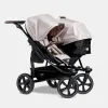 TFK Duo 2 Kombi Zwillingskinderwagen 2-in-1-Set Luftkammerbereifung in Sand – Ansicht 1