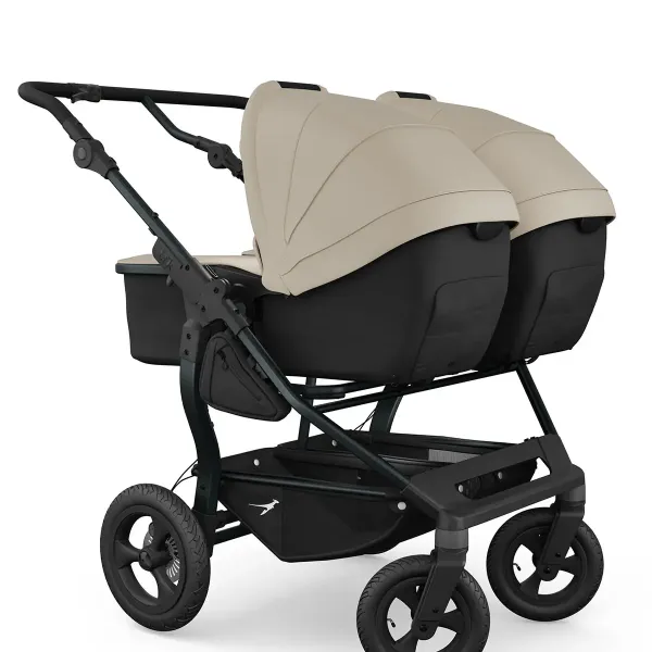 TFK Duo Kombi Zwillingskinderwagen – 2-in-1-Set – Luftreifen in Sand – Ansicht 1