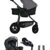 TFK Mono 4 4-in-1-Komplettset – Kombikinderwagen – Luftreifen mit. Joie I-Level Pro, i-Base Encore und Zubehör in Premium Grey – Ansicht 1