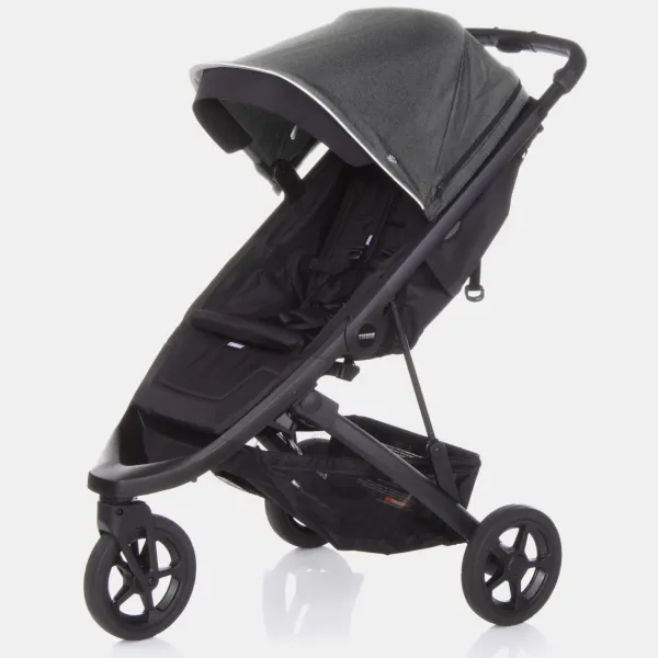Thule – Spring – Stadtkinderwagen – Black in Grey Melange – Ansicht 1