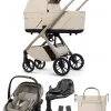 Venicci Tila 4-in-1-Komplettset Kombi-Kinderwagen mit. Maxi-Cosi Coral Slide Pro und FamilyFix Slide Pro in Sabbia – Ansicht 1
