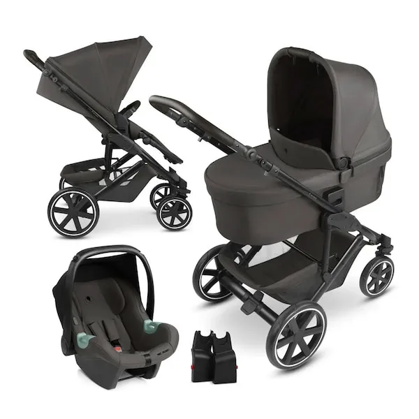 ABC Design Kombikinderwagen Sierra Trio-Set mit Babyschale Tulip – für vielseitige Familienmobilität in Nut – Ansicht 1