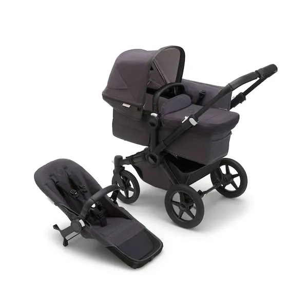 Bugaboo DONKEY 5 Kombikinderwagen Mineral Collection – für Alltag und Familienausflüge in BLACK/WASHED BLACK – Ansicht 1