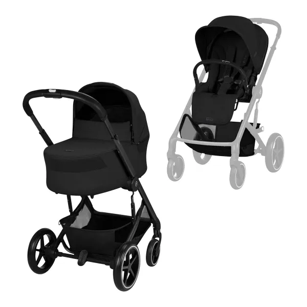 Cybex Kombikinderwagen BALIOS S LUX mit COT S LUX – für flexible Wege ab der Babyzeit in moon black – Ansicht 1
