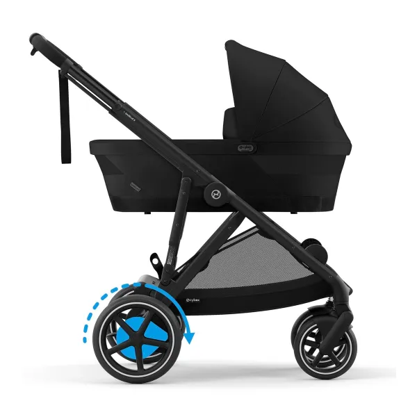 Cybex Kombikinderwagen eGazelle – für den mobilen Familienalltag in black / moon black – Ansicht 1