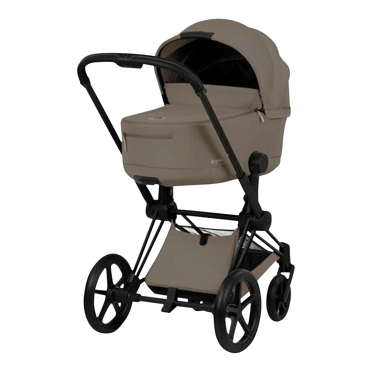 Cybex PLATINUM Kombikinderwagen PRIAM Comfort – für vielseitige Familienmobilität in matt black / coconut brown – Ansicht 1